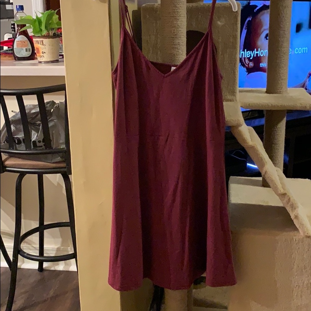 Simple maroon dress